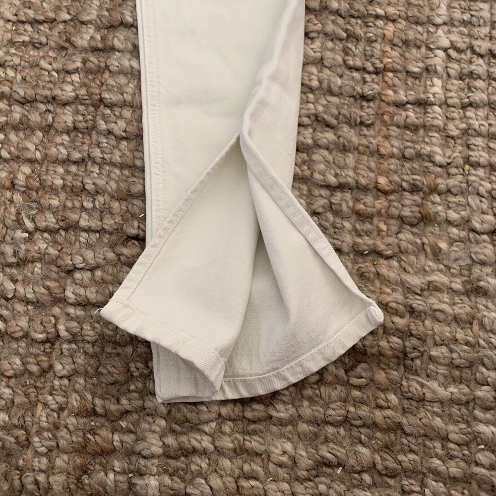 Zara Button Fly High Rise Straight Jeans Womens Sz 2 Beige Natural Denim Size 2 - Picture 4 of 8